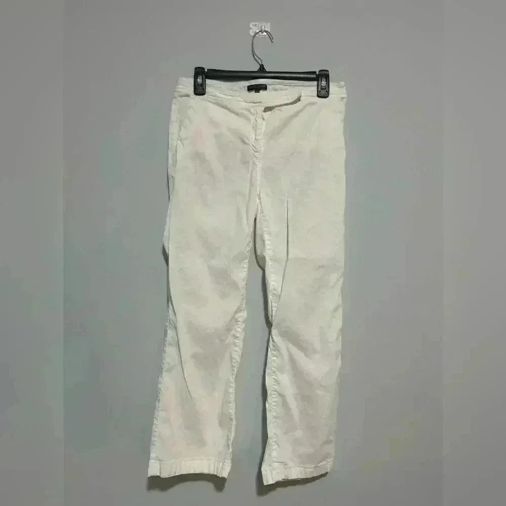 Eileen Fisher Womens White cropped Pants Size 8P Linen Mix